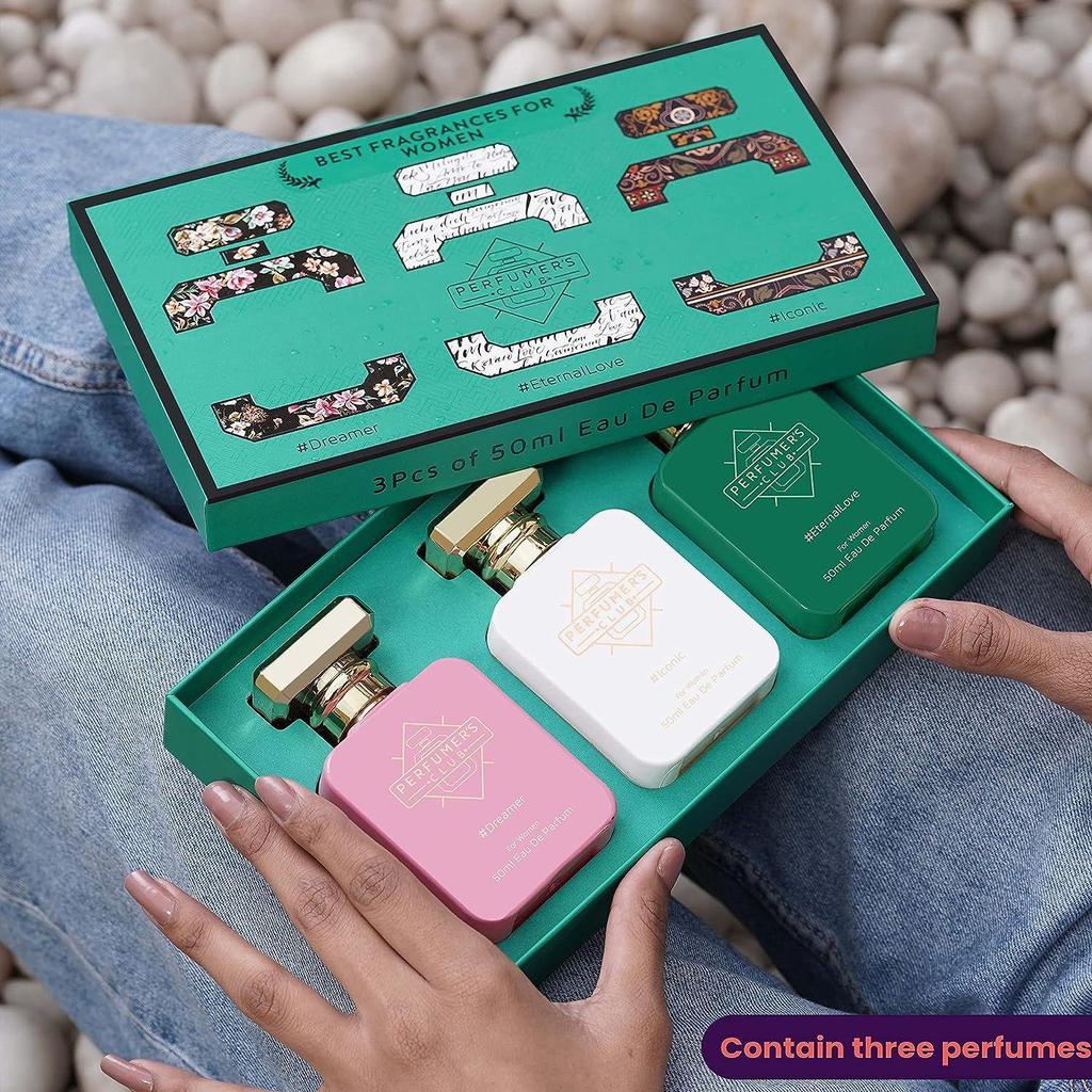 Клуб парфюмеров "Лучший аромат для женщин" Подарочный набор из 3 шт. (Dreamer + EternalLove + Iconic) Продолжительность до 24 часов (Парфюмированная вода) Подарочный набор