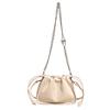 Korean Version Ins Chain Small Bag Women's 2025 New Foreign Style Pleated Hand Bucket Bag Commuter Shoulder Messenger Bag