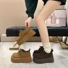 British Camel Single Shoes 2024 Spring and Autumn New Popular Korean Version Lace-up Fashion with Versatile Retro Platform Shoes