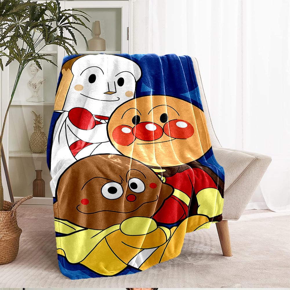 Anpanman Theme Printed Blanket - Perfect for Couch, Bed, Travel & Outdoor Use | Machine Washable, Cozy & Durable.