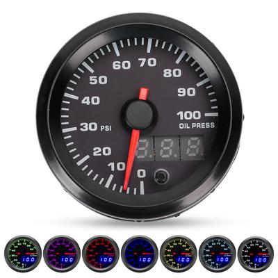 12 В 2 дюйма масляный манометр 0100PSI метр 7 цветов светодиодный дисплей с датчиком универсальный для автомобиля