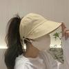 Foldable Women's Sun Hat with Wide Brim and Breathable Top - Perfect for Ponytails, Lightweight Outdoor Beach Travel Hat