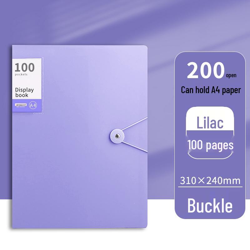 Large Capacity Transparent Snap Fastener Document Folder & Test Paper Storage Binder