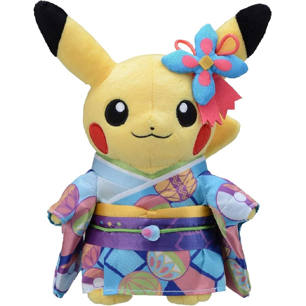 Pokemon Center Original Pikachu Plush Toy Kaga Kimono 22x15x9.5 cm