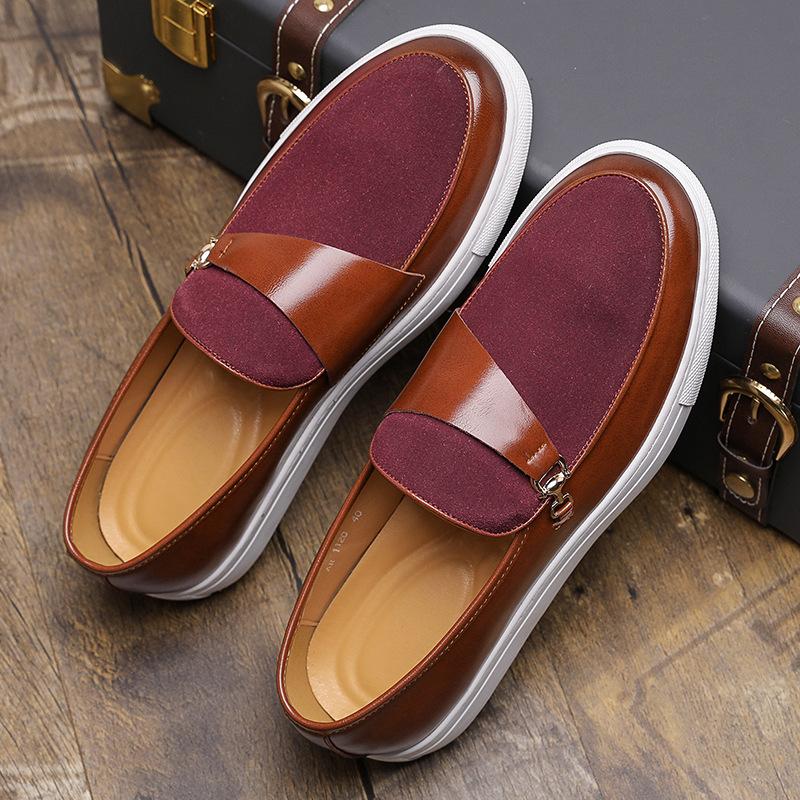 Large Size Fringed Board Shoes Men's European and American Foot-covering Shoes, One-pedal Catwalk Shoes, Daily Men's Personalized Business Casual Leat