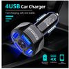 Автомобильное зарядное устройство USB на 4 порта 7A 48W Быстрая зарядка Универсальное 18W Быстрая зарядка в автомобиле Зарядное устройство для мобильного телефона Автомобильное зарядное устройство Адаптер