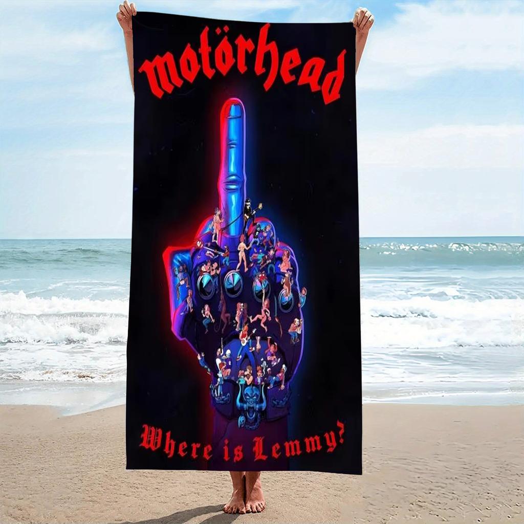 M-Motorhead Rock N Roll Warpig Blue Demon Album Cover Beach Towel Microfiber Quick Dry Sand Free Gym Sports Towel For Swimming