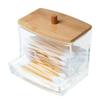 1pc Clear Cotton Swabs Storage Holder Dispenser, Cotton Pads Holder with Lids, Bathroom Storage Container Organizer Art Supplies