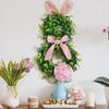 Easter Wreath for Front Door Bunny Shaped Pendant Wall Hanging Lighted Festive Garland