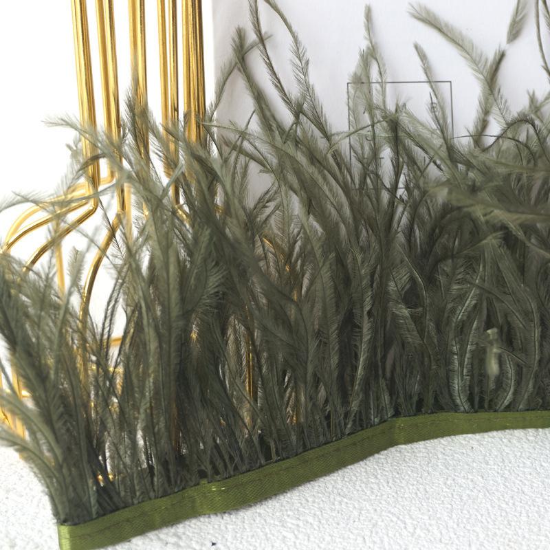 Decorative Feather Cloth Strip 10-15Cm Ostrich Hair Cloth Edge Dress Cuffs Latin Dance Skirt Diy Clothing Accessories