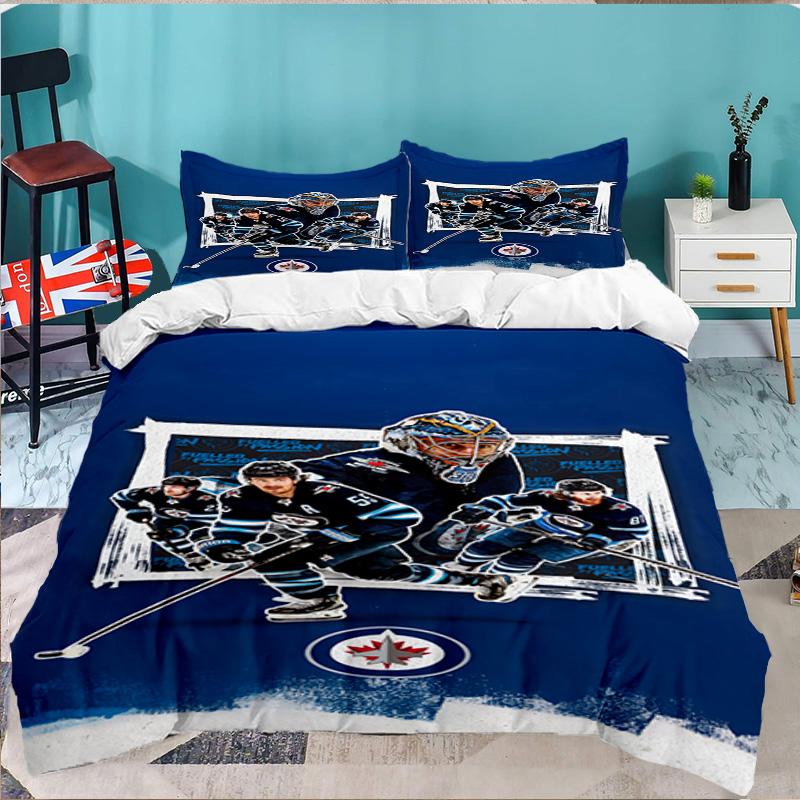 Winnipeg Crest Hockey 3PCS Bedding set,Ideal for 1pc Duvet Cover And 2pcs Pillowcases Perfect for Fan gift,Ideal for Bedroom, Dormitory