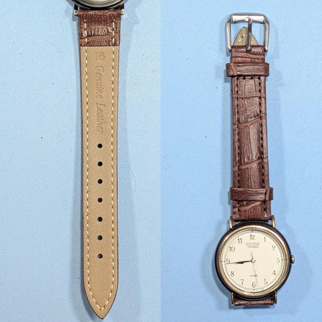 SEIKO ALBA SUCCESS Винтажные Мужские Часы на Батарейке с Замененным Ремешком, Рабочие, Состояние, O-07