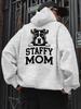 Ladies' Fashionable Hooded Pullover with Trendy Printed Design on The Back. Autumn and Winter Seasons