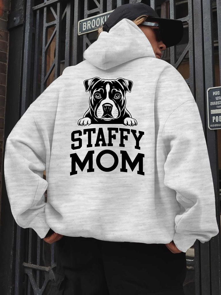 Ladies' Fashionable Hooded Pullover with Trendy Printed Design on The Back. Autumn and Winter Seasons