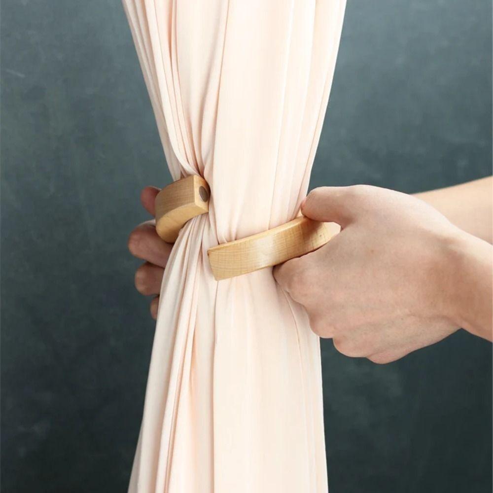 Rotating Curtain Buckle Wood Curtain Tieback Light Luxury Curtain Tie Hanging Clothes