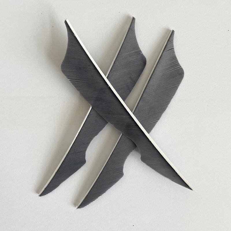 IBOUNFOX 4 Inch Carbon Arrow Turkey Feather Fletching Archery Arrow Fletches Right Wing Sting Shape Feather Vanes 50Pcs/lot 5