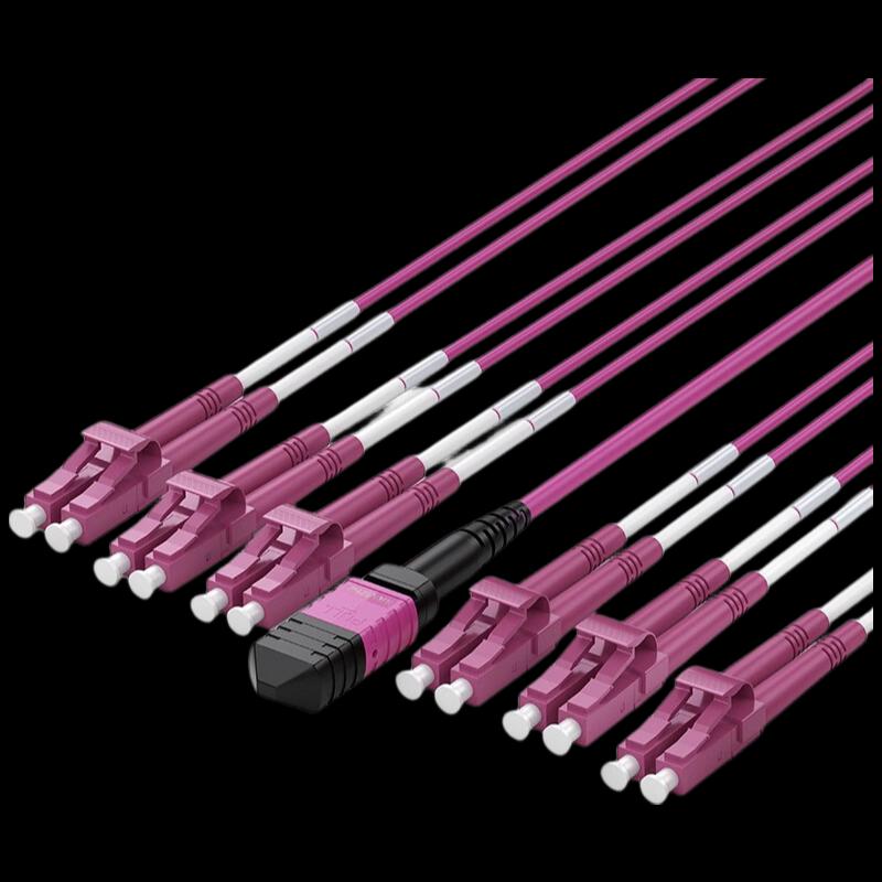 SAMZHE 12-Core MPO-LC OM4 Fiber Patch Cable