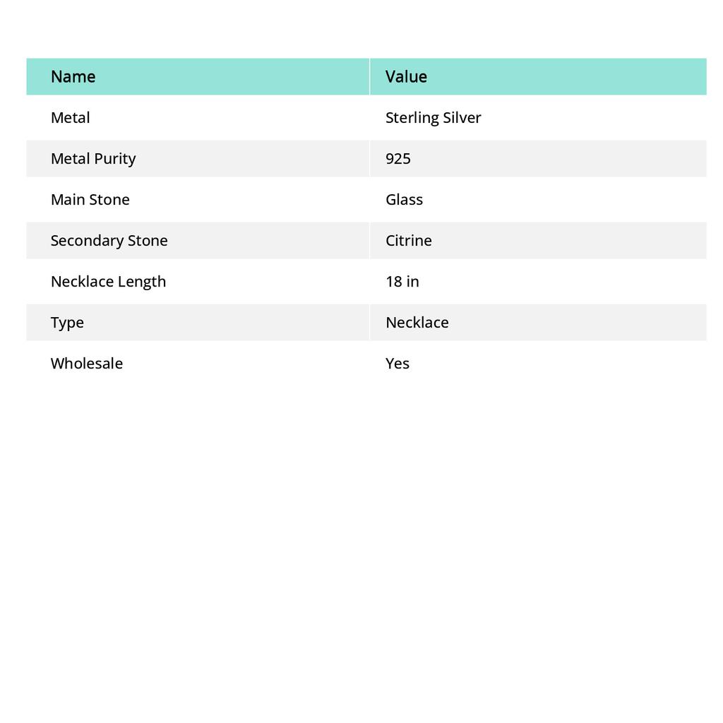 Natural Dicorich Glass, Citrine Gemstone 925 Sterling Silver Necklace 18" C9s01