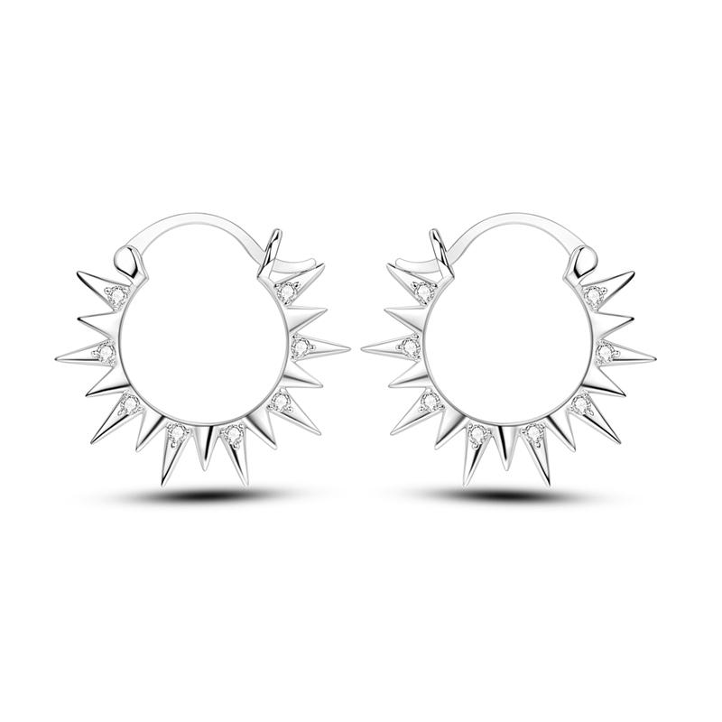 New 925 Sterling Silver Earrings Crystal Me Pave Circular U-shape Stars Hoop Earring for Women Making Jewelry Gift Dropshipping