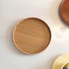 Тарелка для еды ручной работы, круглый деревянный поднос для ресторана отеля, украшение, десертная тарелка, закуски, чайная тарелка, японский стиль, всякая всячина, аксессуары