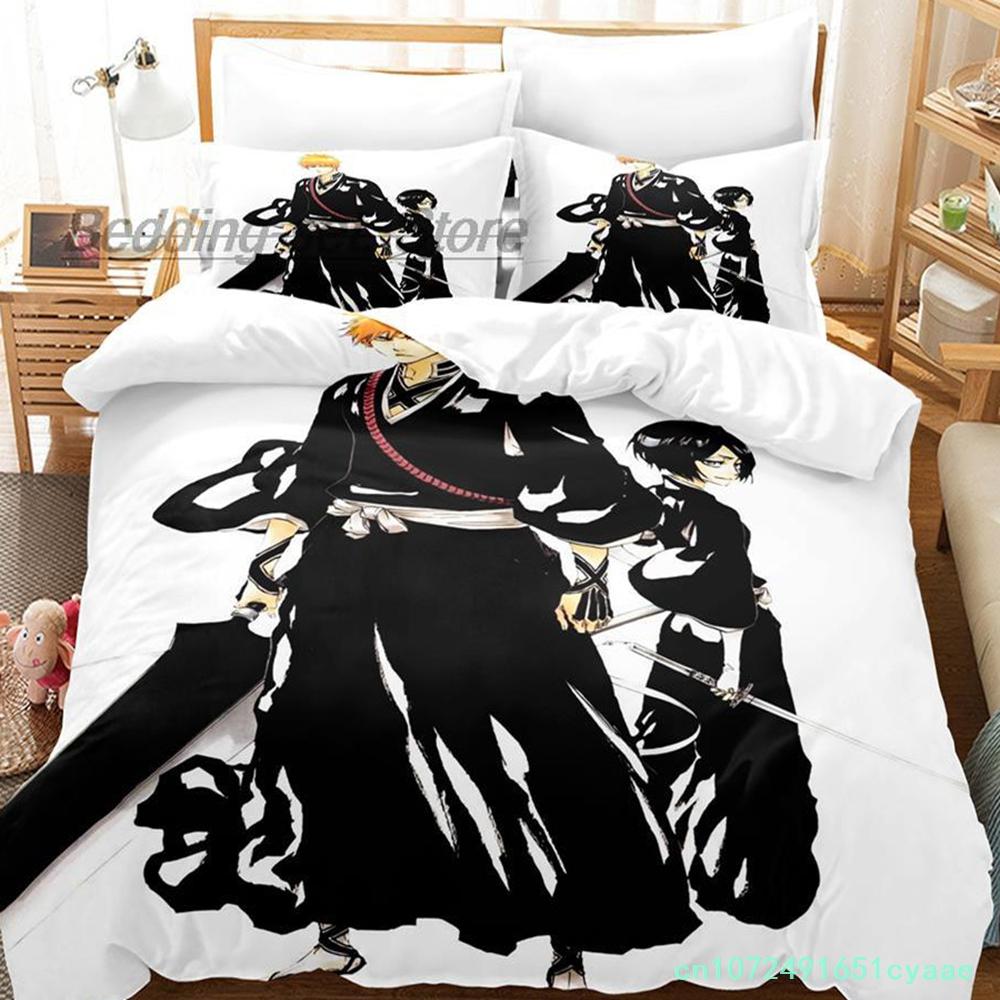 Комплект постельного белья Bleach Kuchiki Rukia Single Twin Full Queen King Size, комплект постельного белья Aldult Kid Bedroom Duvetcover Sets 3D Print Anime