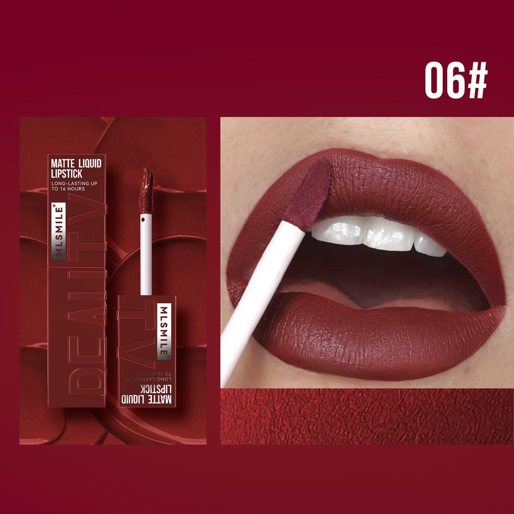 MLSMILE Чашка с антипригарным покрытием Lip Glaze Matte Liquid Matte Lipstick Стойкий невыцветающий жидкий блеск для губ