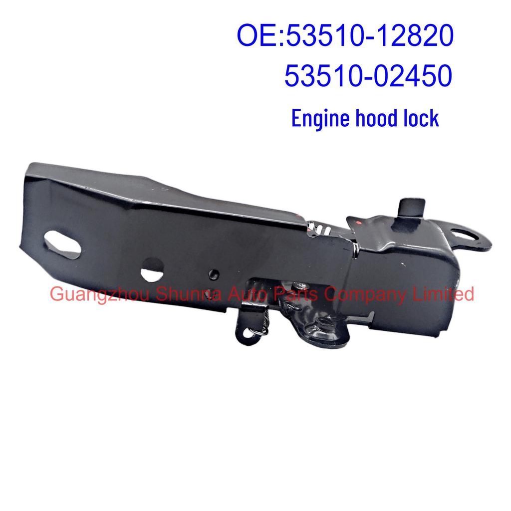53510-12820/02450: Compatible Toyota Corolla Hood Lock Mechanism, Ample Stock Available.