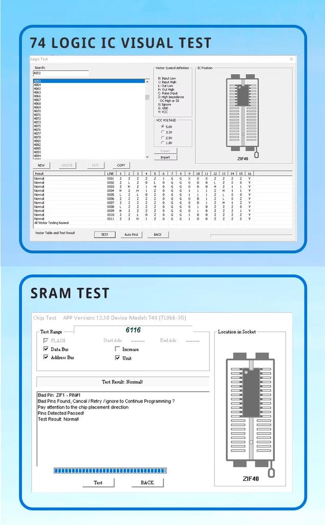 zmart XGecu T48 Programmer Support IC for TL866II Replacement TL866II Plus Universal Minipro Programmer 28 Adapter Test Clip PIC Bios High Speed