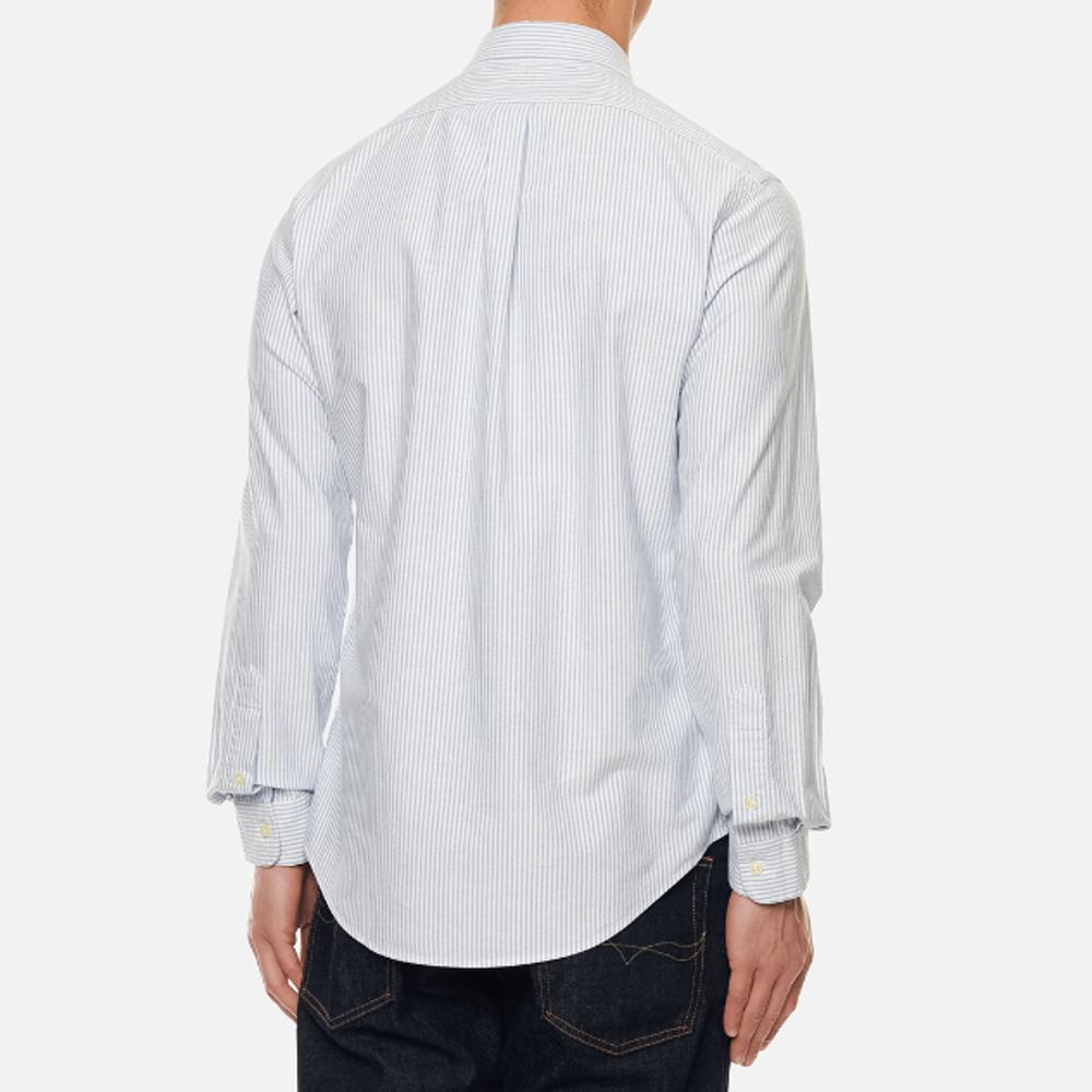 Polo Ralph Lauren Cotton Polo Collar Single-Breasted Long Sleeve Shirt Men Shirts Light-Blue 549084-009