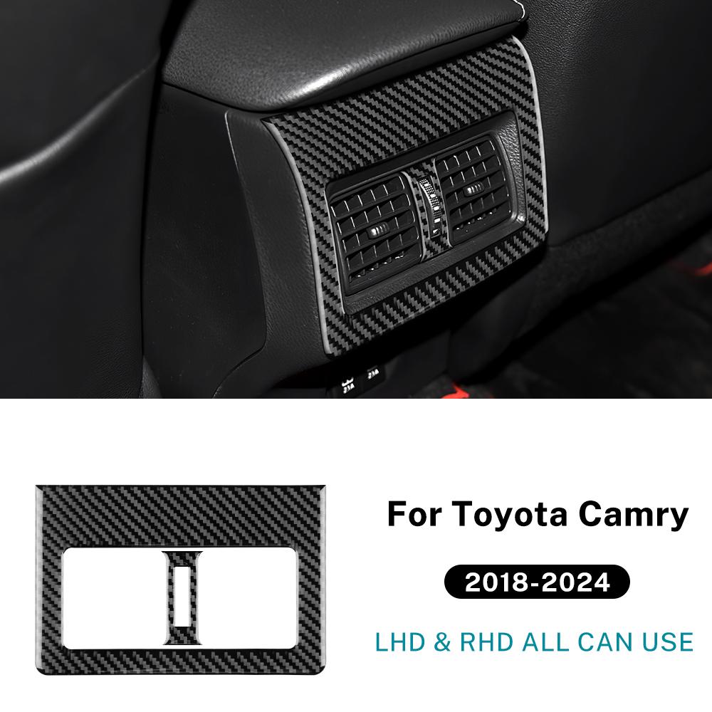 Настоящее мягкое углеволокно для Toyota Camry 2018 2019 2020 2025 2025 2025 2025 LHD RHD Панель заднего воздуховода Отделка интерьера