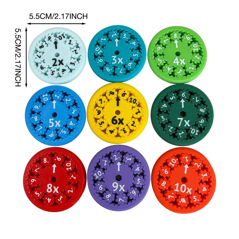 Non-Toxic New Hot-Selling Math Fidget Spinners 9-Piece Educational Spinning Toy Fidget Spinner Set For Learning Arithmetic