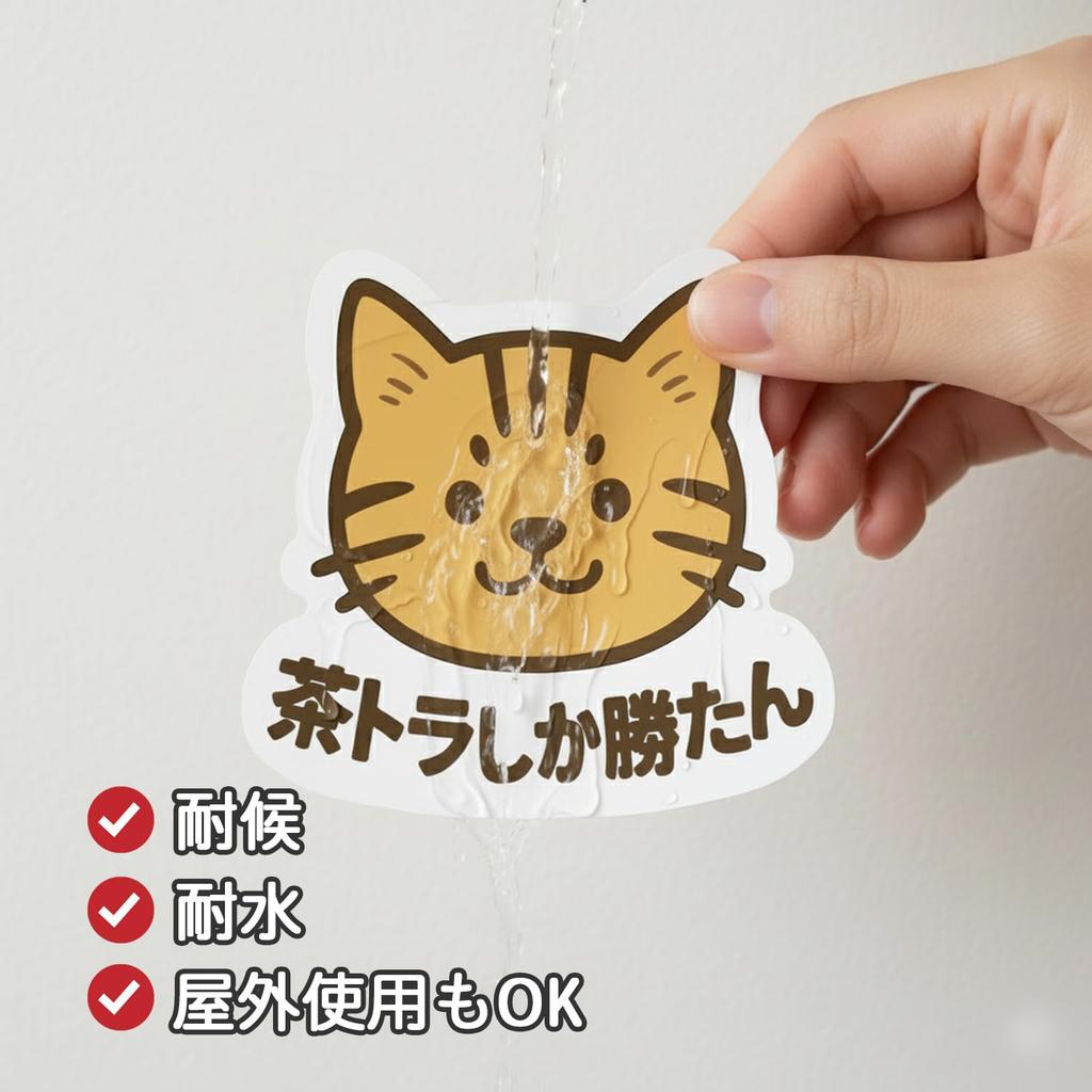 Shishi Cat Tea Tiger Katan Magnetic Sticker, Weather Resistant, Resistant, 3.5 Inches (9 Cm)
