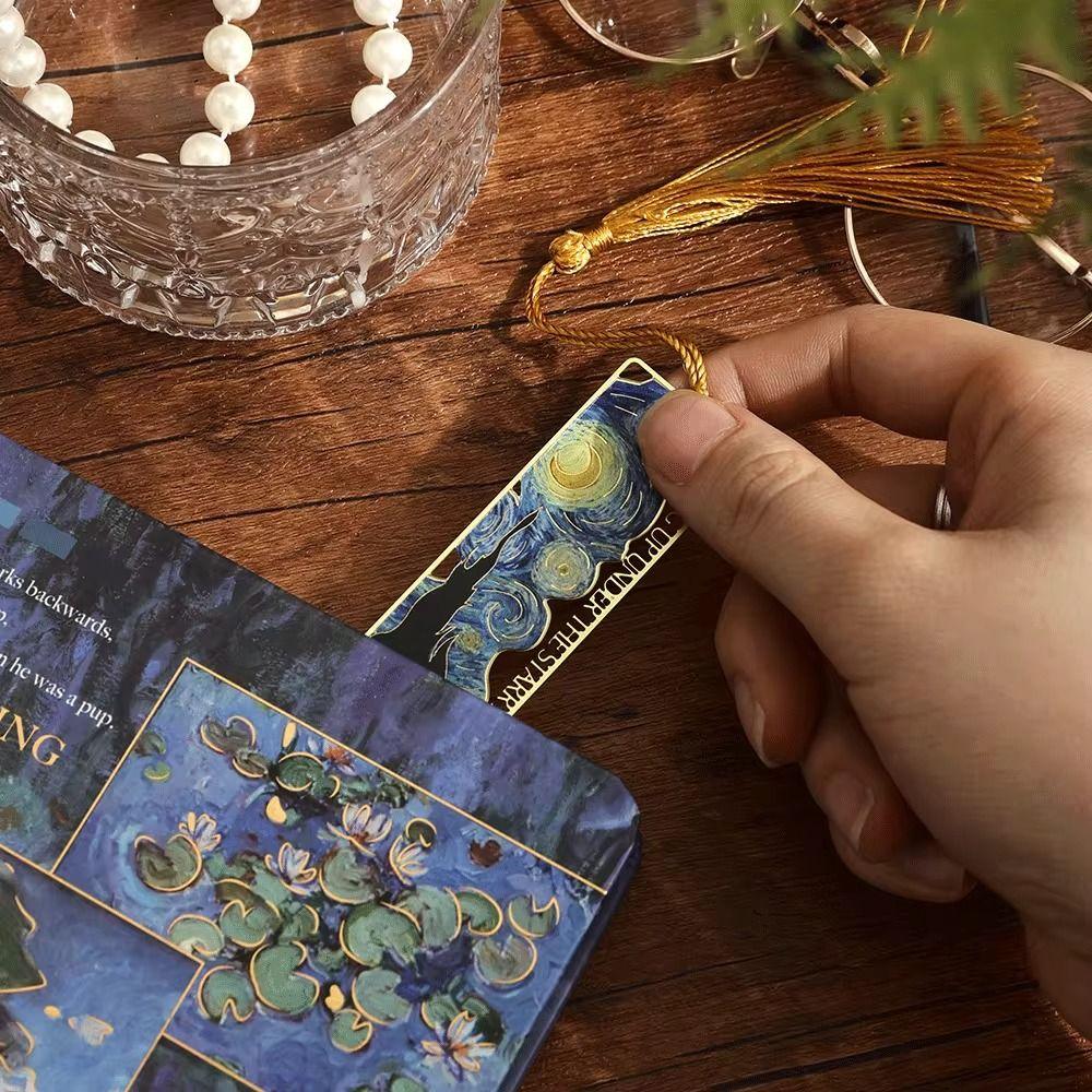 Painting Flower Metal Bookmark Hollow Literary Flower Pagination Mark  Student Gift