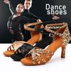 Latin Dance Shoes Women Ladies High Heel Tango Salsa Ballroom Standard Dancing Shoes Heeled 7cm Indoor