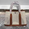 Women's Large Cross-Grain Canvas and Cowhide Leather Tote – Casual, Colorful Commuter Handbag