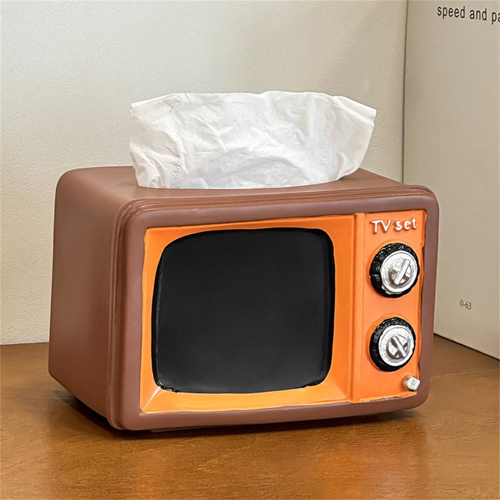 Retro TV Tissue Box Multifunctional Storage Box, Home Living Room, Coffee Table, Bedroom, Desktop, High-end Paper Box