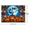 A background of a Halloween pumpkin patch, made of polyester fiber, with a blue moonlit sky and lanterns.zyc