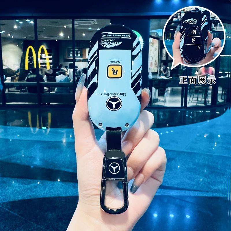 SFX1 Car Key Case Cover for Mercedes Benz 2022 C S Class W206 W223 S350 C260 C300 S400 S450 S500 TPU Shell Fob Holder Protector
