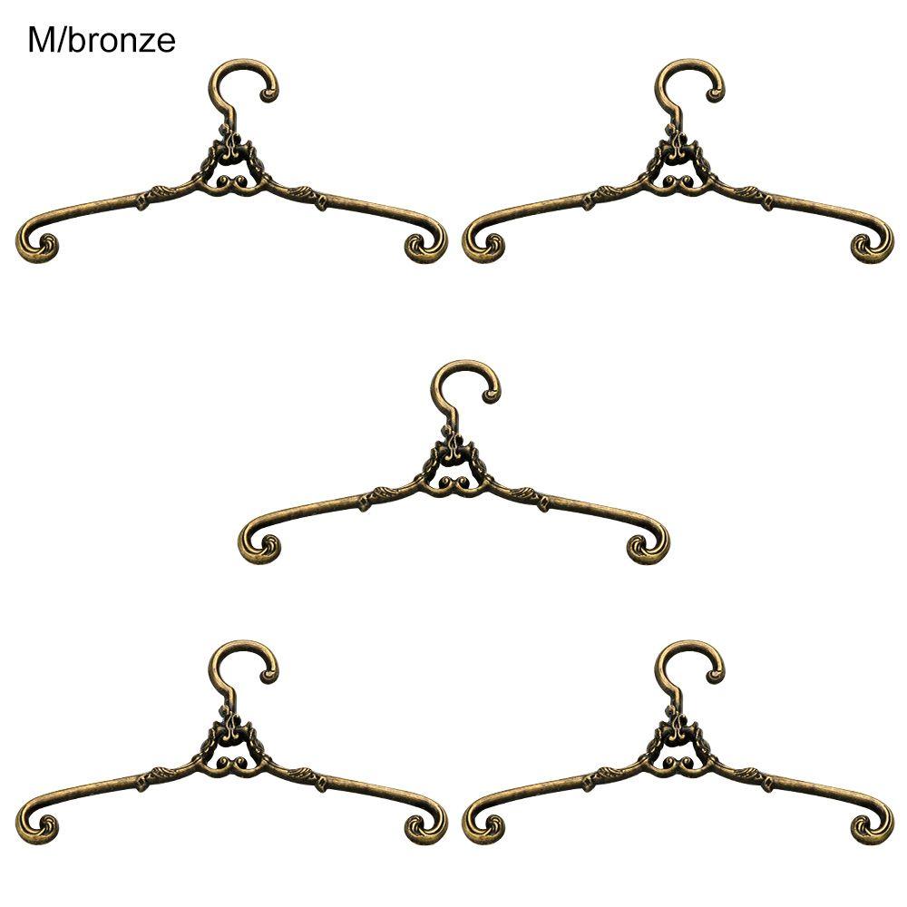 5pcs Mini Toy Alloy Bedroom Decor Dolls Clothes Accessories 4/6.5cm Hangers Dollhouse Furniture