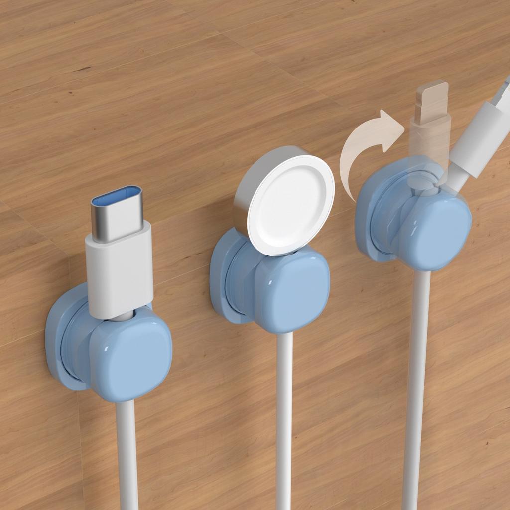 Вращающийся органайзер для кабелей, настольный органайзер для хранения и сбора кабелей для передачи данных, клипса для зарядного кабеля мобильного телефона, пружинный фиксатор кабеля