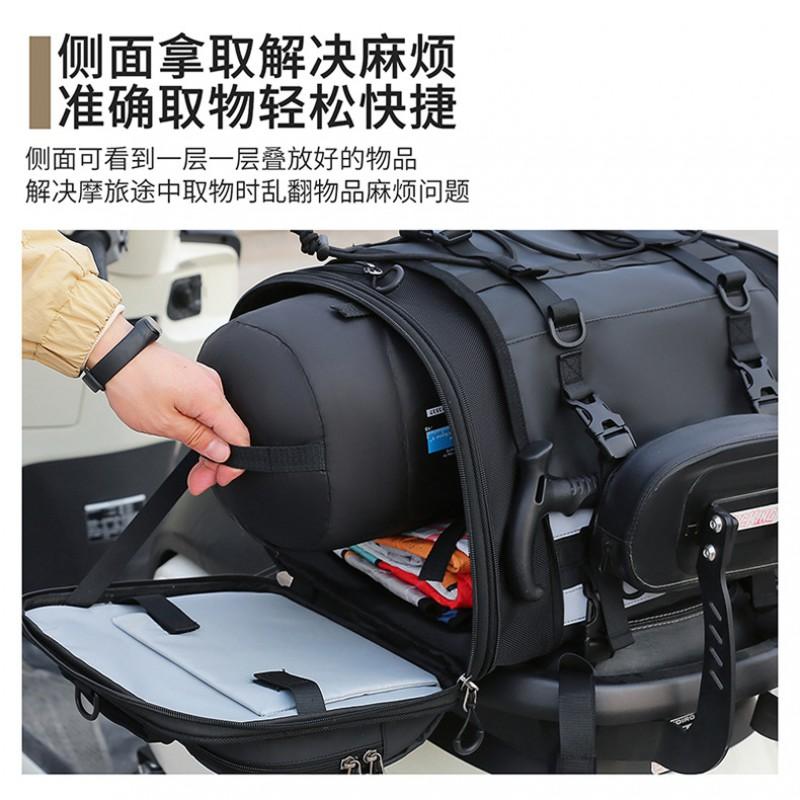 Motorcycle Tail Bag Large Capacity Touring Pack Outdoor Handheld Saddlebag Bike Riding Travel Storage