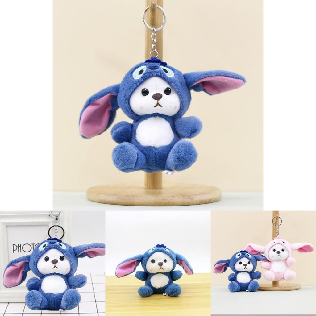 Очаровательный розовый мишка брелок плюшевая игрушка мягкий и приятный на ощупь 13 см чучело животного