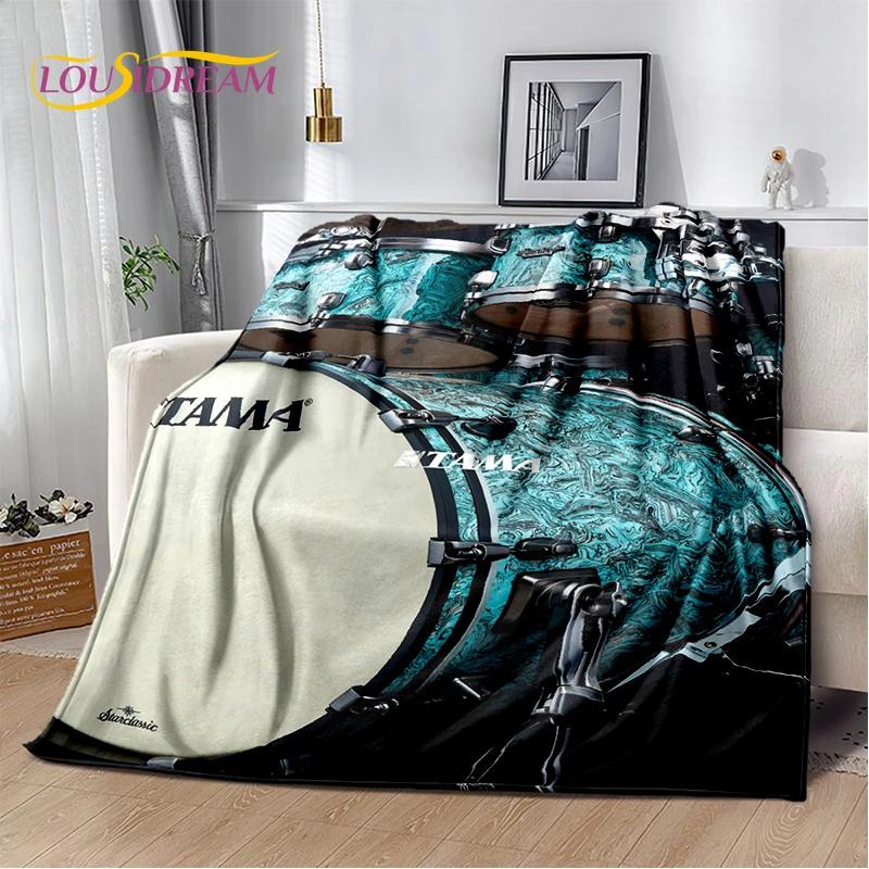3D Music Instruments TAMA Drum Kit Drum Set Blanket,Soft Throw Blanket for Home Bedroom Bed Sofa Picnic Travel Office Cover Gift