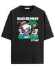 BAD BUNNY SNOOPY TOUR Футболка Мужская Женская Повседневная Свободная Оверсайз Y2K С коротким рукавом Уличная одежда Харадзюку Женская Мужская Одежда