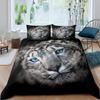 Комплект постельного белья с леопардовым принтом размера King Size, комплект постельного белья с изображением животных дикой природы для подростков и детей, мальчиков и девочек, мягкий пододеяльник с синими розами