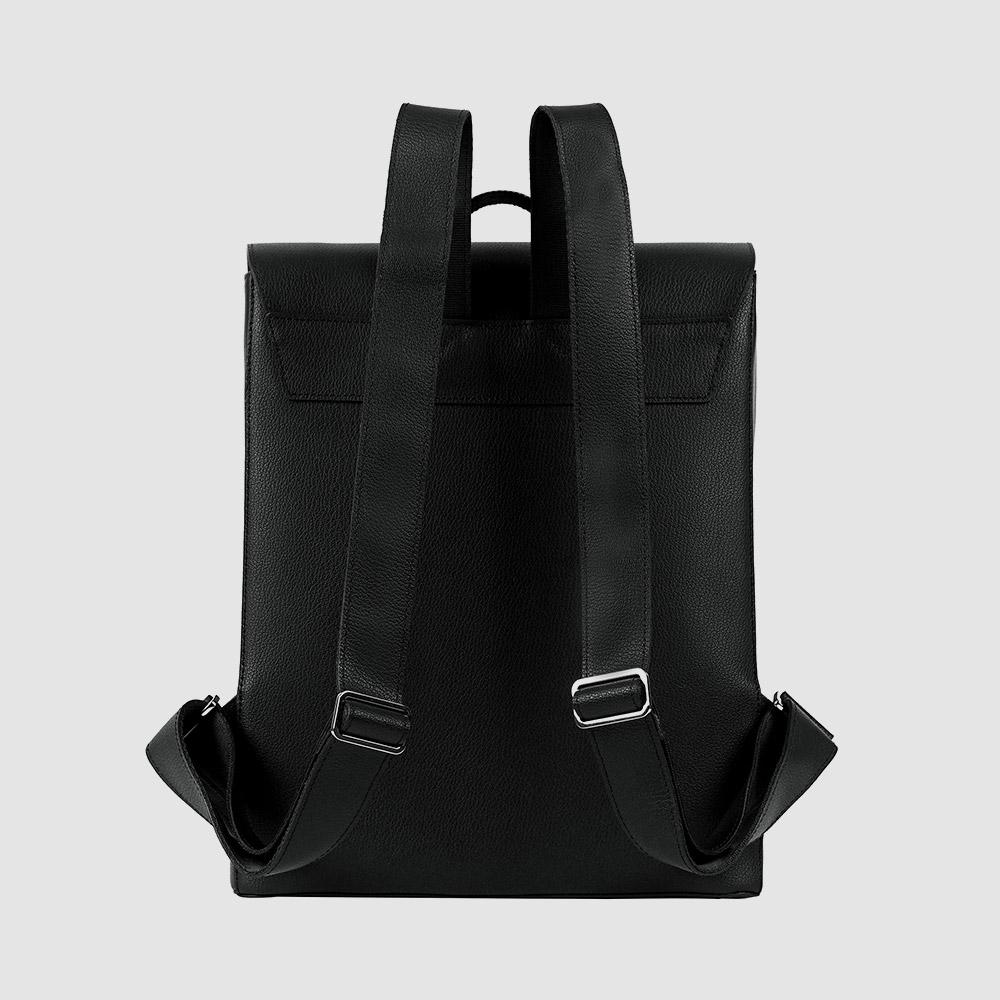 Lotuff Simple Leather Backpack Lo-7473 Bk Black