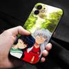 Чехол для телефона Iphone 14 13 12 11 Pro Max Xs Max Xr X 7 8 Plus 12 Mini 6s, силиконовый чехол с черным корпусом, аниме, милый Inuyasha