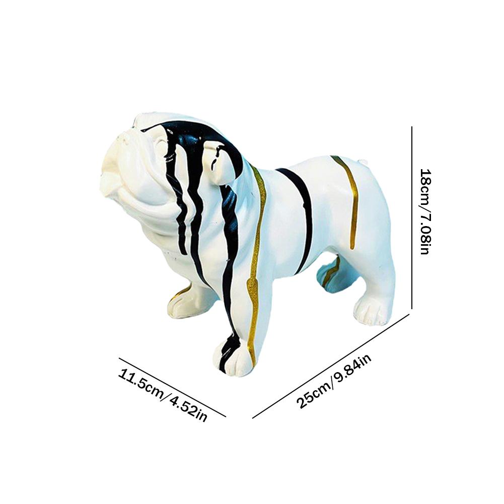 French Bulldog Figurine Bulldog Statue Creative Colorful Art Animal Statue Resin Puppy Figurine Home Offcie Desktop Craft Decor