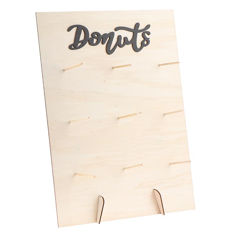Wooden Donuts Wall Display Stand Holder - Candy Sweets Doughnut Rack For Party