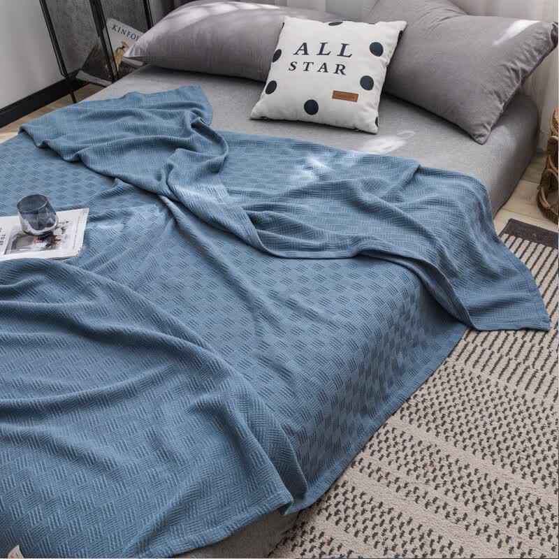 Grace Elegant Plaid Four-Season Towel Blanket